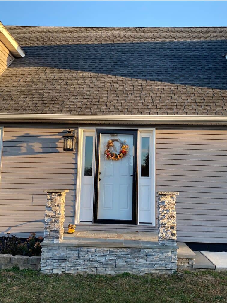 front door of a house before adding a portico